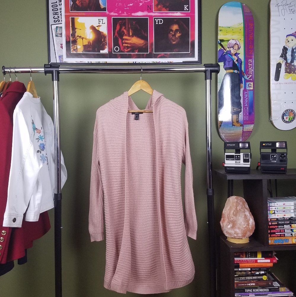 Women's Forever 21 Pink Hooded Cardigan Size S